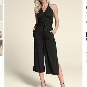 EUC Venus Black Tassel Halter Jumpsuit - XL (16)